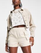 Miss Selfridge Cargo Pocket Short In Stone-neutral