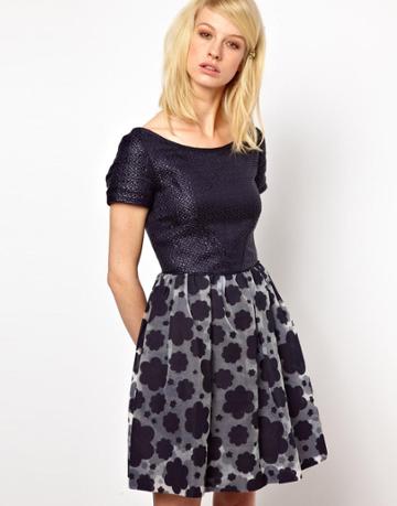 Orla Kiely Cloud Organza Dress With Raffia Top