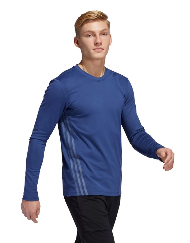Adidas Training Aero Long Sleeve Top In Blue-blues