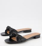 Asos Design Wide Fit Freddie Knotted Mule Sandals In Black