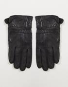 Boardmans Patchwork Leather Gloves-black