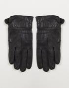 Boardmans Patchwork Leather Gloves-black