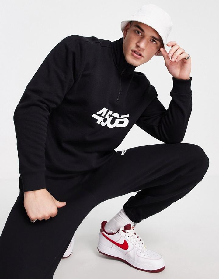 Asos 4505 Oversized Sweatshirt With 1/4 Zip-black