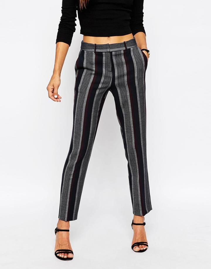 Asos Stripe Slim Leg Cigarette Pant Co-ord - Multi