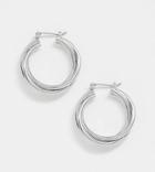 Designb London Exclusive Twist Hoop Earrings In Silver
