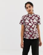 Vila Metallic Jacquard Shell Top-brown