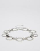 Asos Circle Link Choker Necklace - Silver