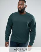 Asos Plus Sweatshirt In Green - Green