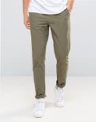 Another Influence Tie Waist Slim Chino Pants - Green