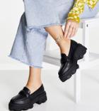 Asos Design Wide Fit Movable Padded Chunky Loafers In Black