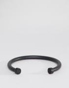 Chained & Able Bar Bangle Bracelet In Matt Black - Black