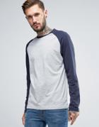 Original Penguin Baseball Long Sleeve T-shirt - Gray