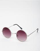Jeepers Peepers Round Sunglasses With Smoke Lenses - Silver