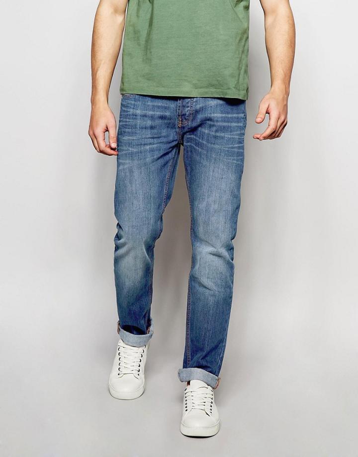 Bellfield Vintage Wash Slim Fit Jeans - Blue