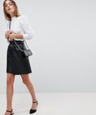 Vila Skater Leather Look Skirt-black