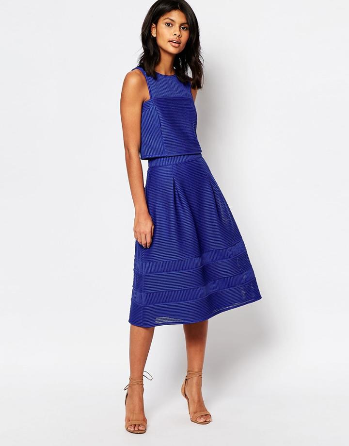 Warehouse Premium Mesh Prom Skirt - Blue
