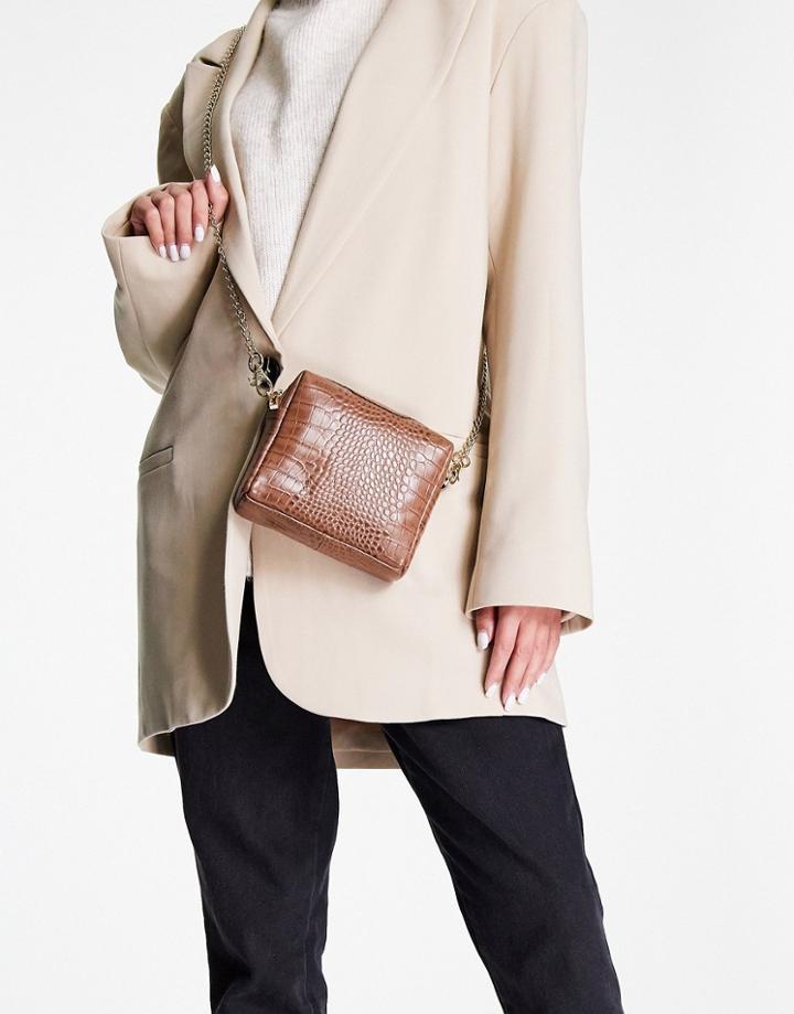 Paul Costelloe Leather Cross Body Bag In Brown