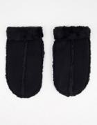 Boardmans Faux Fur Mittens In Black