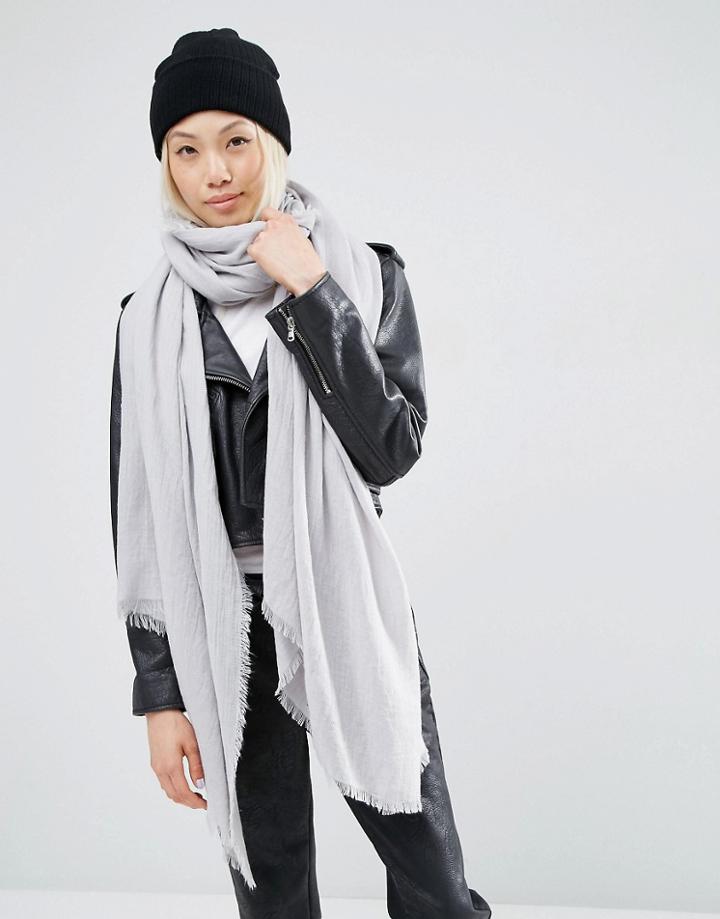 Asos Oversized Lightweight Scarf - Gray
