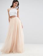 Asos Tulle Maxi Prom Skirt - Beige
