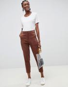 Asos Design Slim Pants In Jumbo Cord-brown