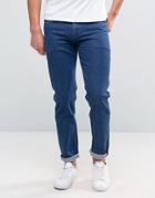 Asos Stretch Slim Jeans In Dark Blue - Blue