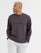 Asos Design Oversized Long Sleeve T-shirt With Seam In Waffle In Brown