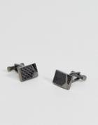 Ted Baker Carbon Fibre Cufflinks In Silver - Silver