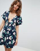 Moon River Floral Bloom Mini Dress - Navy