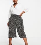 Yours Culottes In Monochrome Print-black