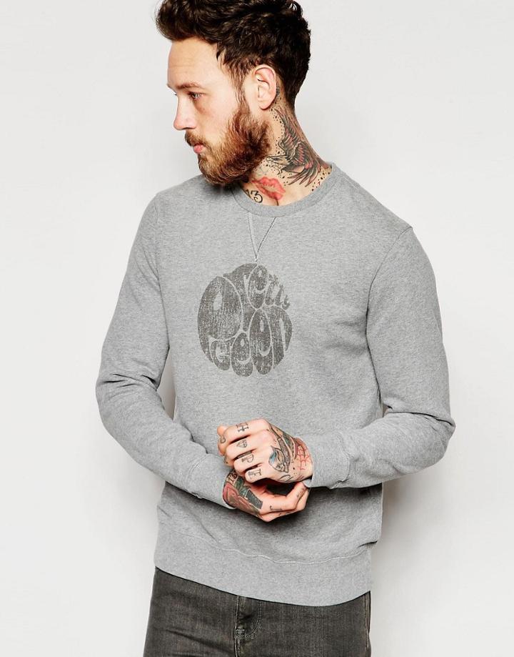 Pretty Green Sweatshirt With Logo Print In Gray - Gray
