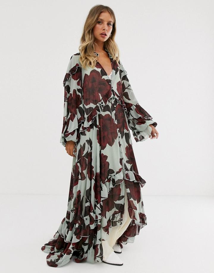 Free People Hearts Run Wild Floral Maxi Dress