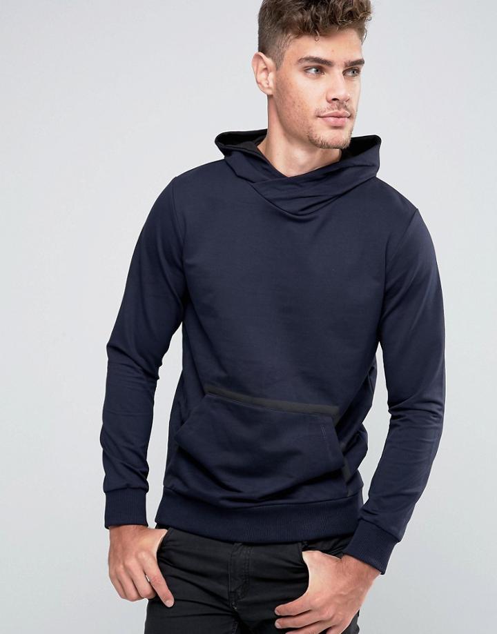 Jack & Jones Overhead Hoodie With Front Pocket - Navy