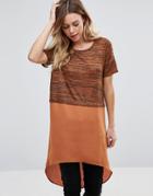 Vero Moda Tunic Top With Dip Hem - Orange