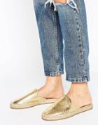 Aldo Mandria Leather Mule Espadrille - Gold