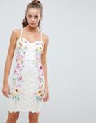 Lipsy Floral Print Cami Dress - White