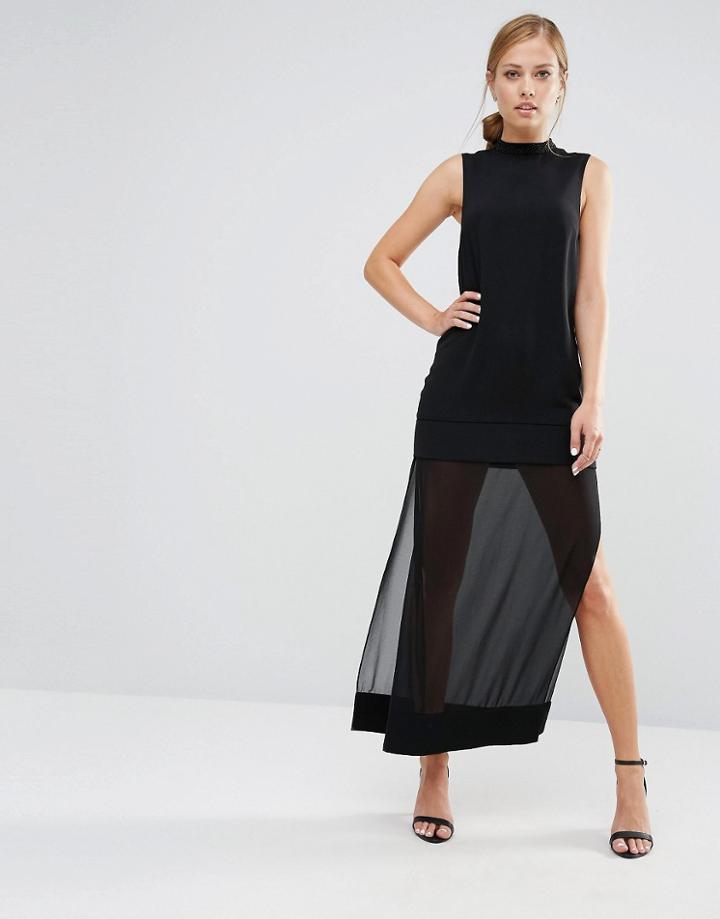 Keepsake Northern Lights Beaded Maxi Dress - Black