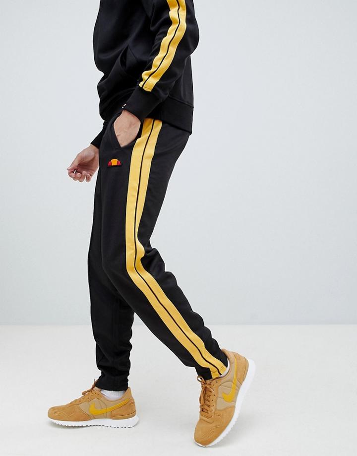 Ellesse Cassed Joggers With Side Stripe In Black - Black