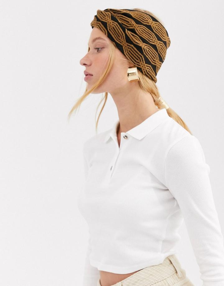 Asos Design Monogram Twist Headband