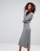 Esprit Midi Knit Dress - Gray
