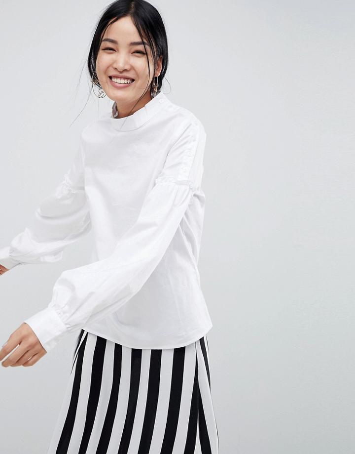 Gestuz Basby High Neck Blouse - White
