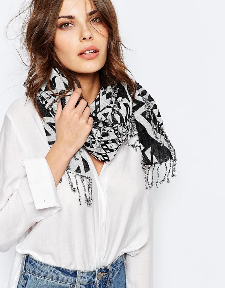 Becksondergaard Huda Tassel Print Scarf - Black