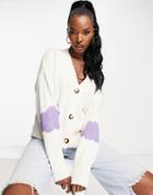 Trendyol Relaxed Cardigan With Cloud Print-white