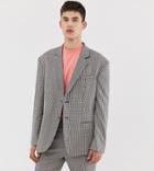 Collusion Tall Oversized Suit Jacket In Brown Check