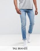 Loyalty And Faith Tall Slim Fit Jean With Abbrasions - Blue