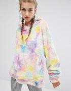 Jaded London Oversized Unicorn Snuggle Jumper In Magical Tie Dye - Multi