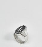 Regal Rose Gothic Framed L Initial Ring - Silver