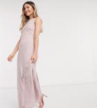 Tfnc Petite Bridesmaid Cowl Back Maxi Dress In Pink
