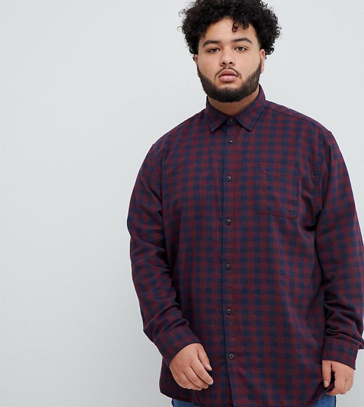 Jack & Jones Originals Plus Size Slim Fit Gingham Shirt - Red