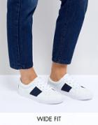 Asos Dinella Wide Fit Tape Lace Up Sneakers - White